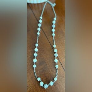 Talbots Classic Elegant Faux Pearl and Rhinestone Beaded Necklace